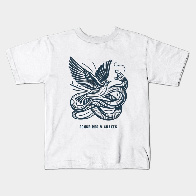 Ballad of Songbirds & Snakes Minimal Title Kids T-Shirt by Retro Travel Design